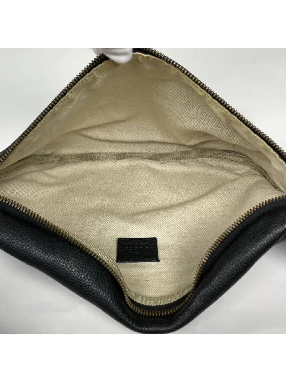 Gucci Belt Bag Logo Sherry Line Web Leather Black